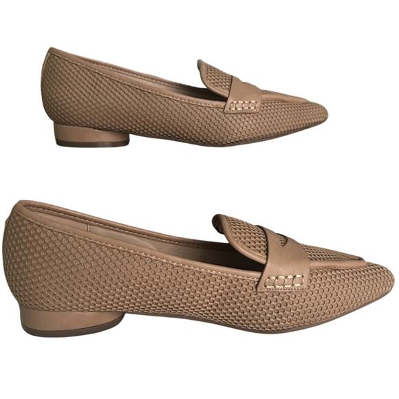 NIB JONES NEW YORK Qenall Pointy Toe Natural Raffia Pebble Loafers Size 8M - Picture 4 of 9